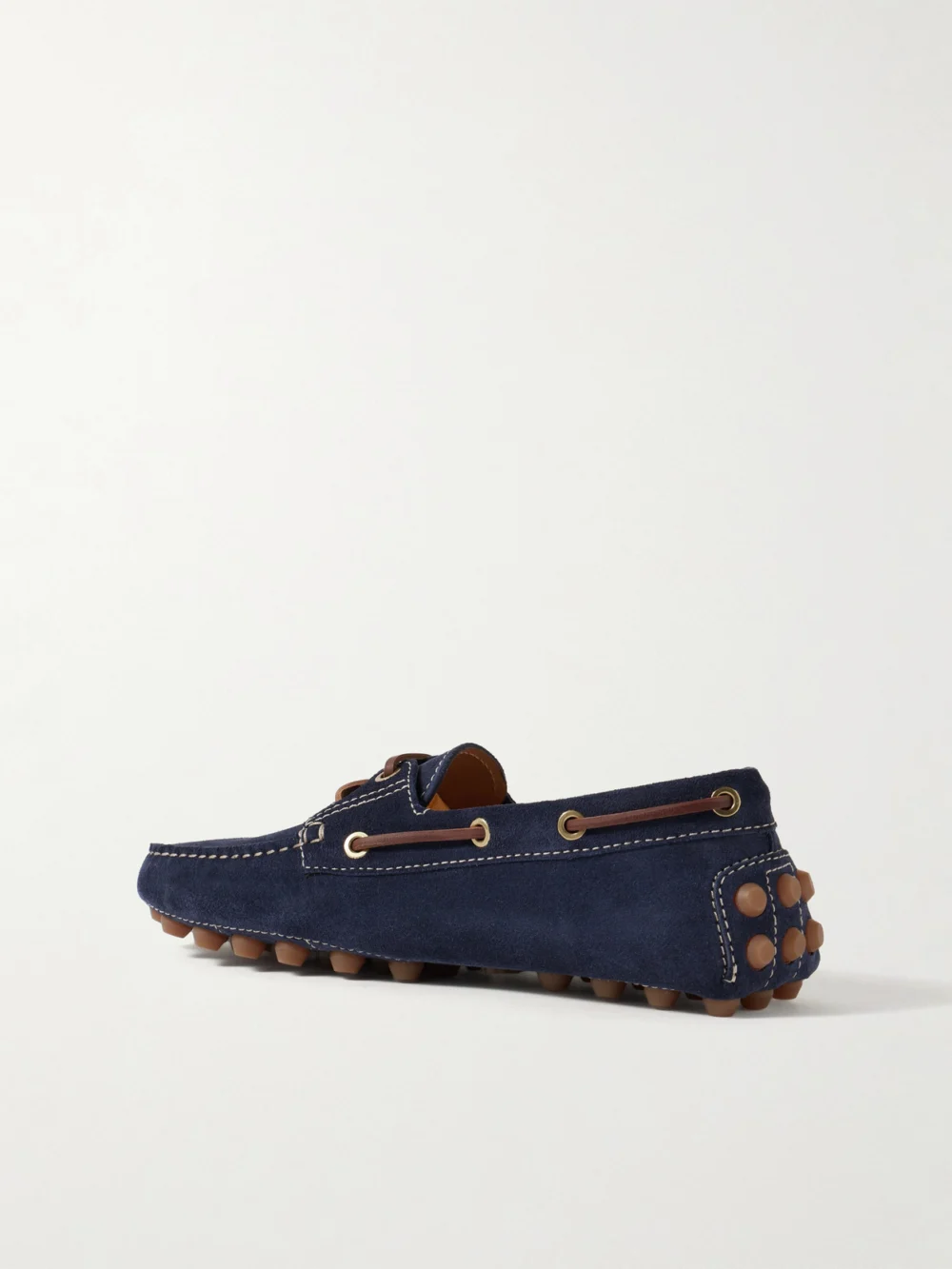 Back view of the Tod's Gommino Macro Leather-trimmed Suede Loafers