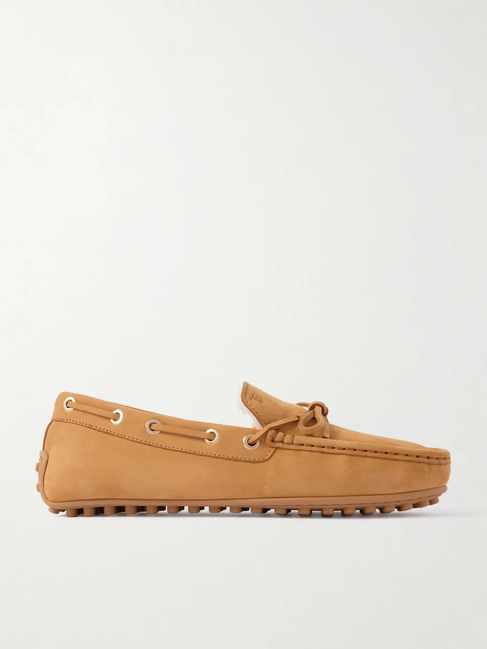 Tod's Gommino Shearling-trimmed Suede Loafers in tan