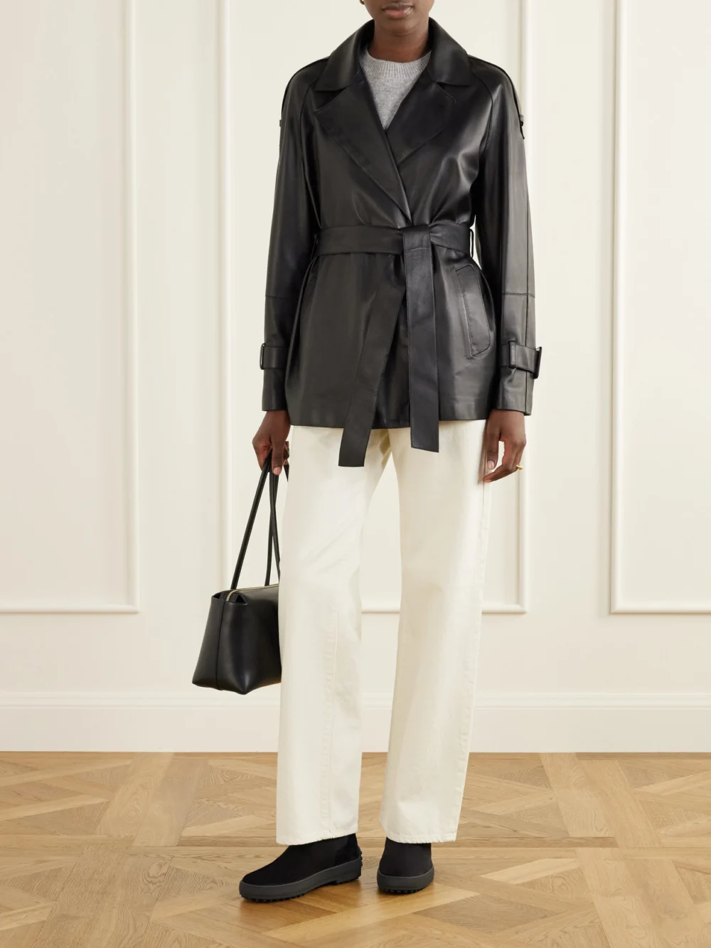 Tod's Gommino Suede Ankle Boots, styled view