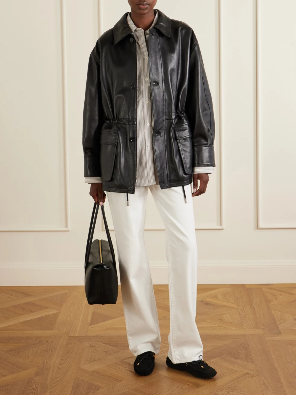 Tod's Gommino Suede Loafers, styled view