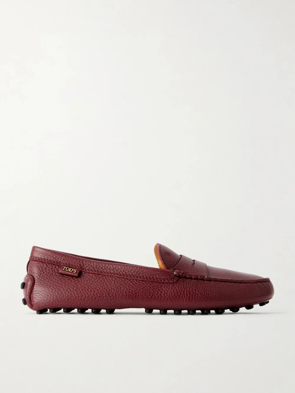 Tod's Gommino Textured-leather Loafers in brick