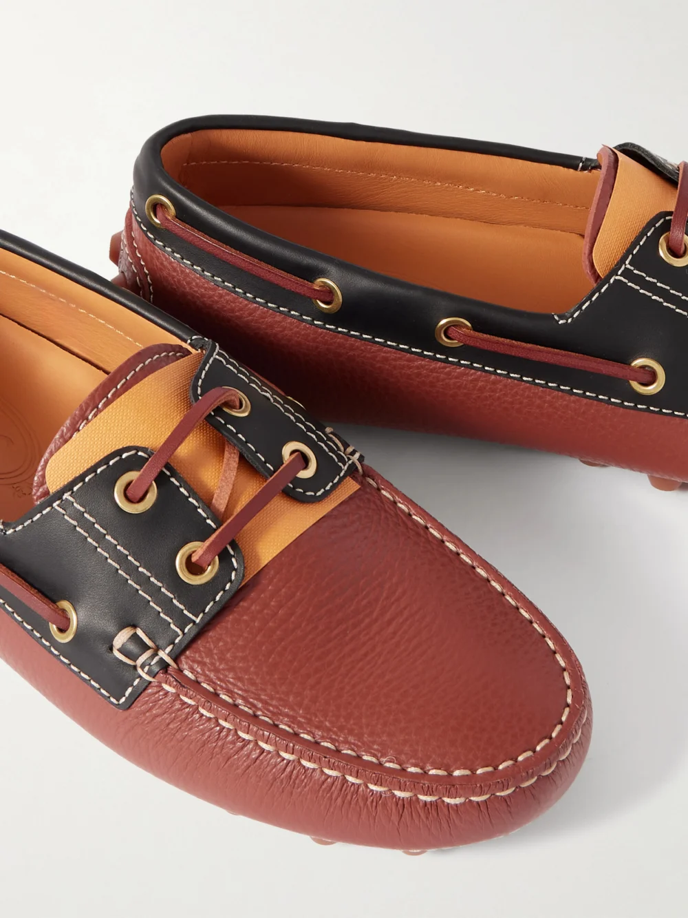 Close-up detail of the Tod's Gommino Two-tone Leather Loafers