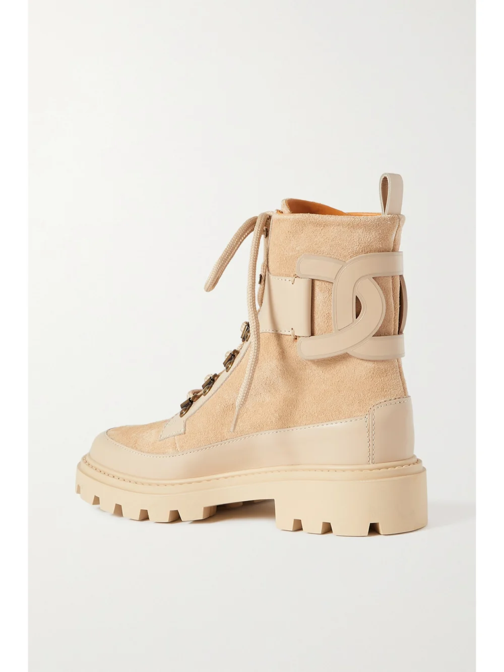 Back view of the Tod's Kate Leather-trimmed Suede Ankle Boots