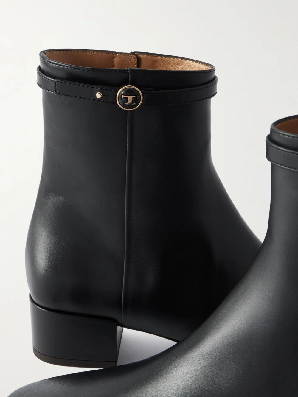 Close-up detail of the Tod's Leather Ankle Boots