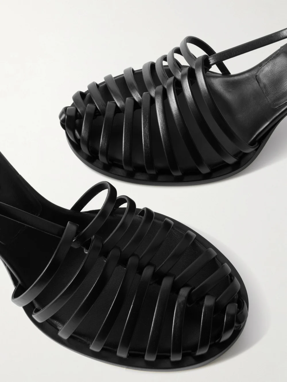Close-up detail of the Tod's Leather Sandals