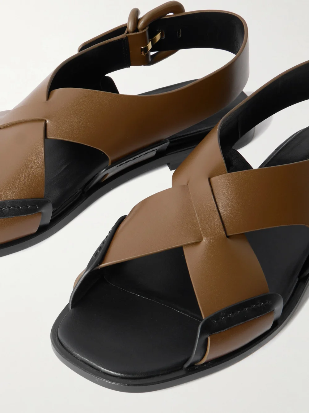 Close-up detail of the Tod's Leather Sandals
