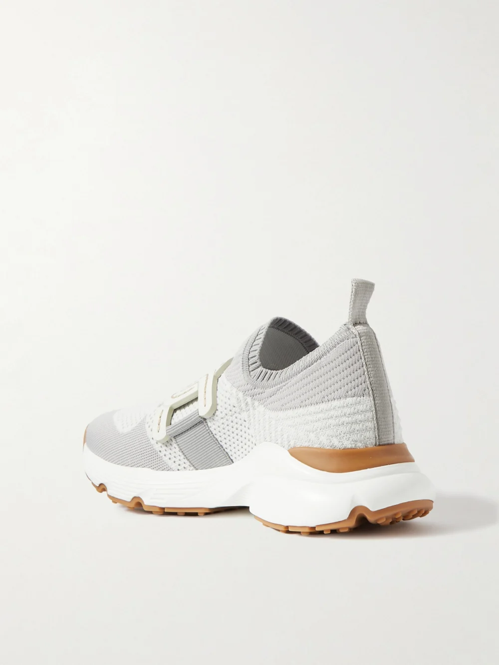 Back view of the Tod's Leather-trimmed Stretch-knit Slip-on Sneakers