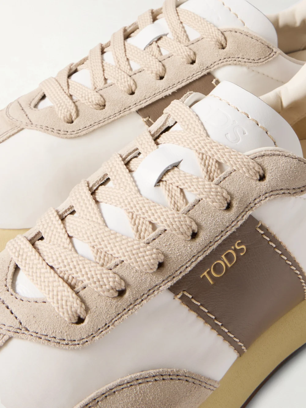 Close-up detail of the Tod's Sportivo Active Leather and Suede Sneakers