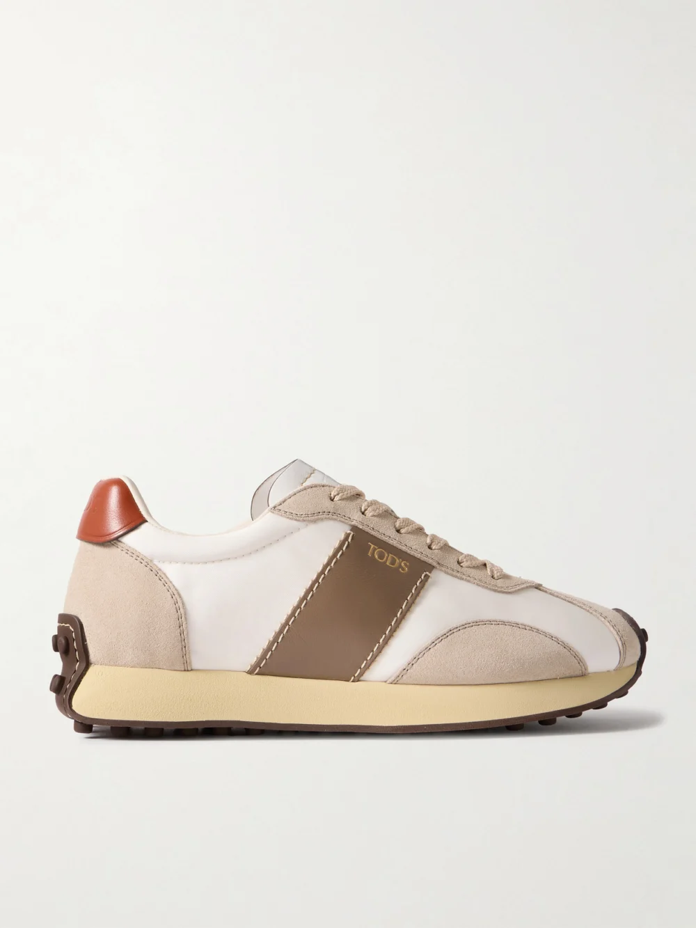 Tod's Sportivo Active Leather and Suede Sneakers in white