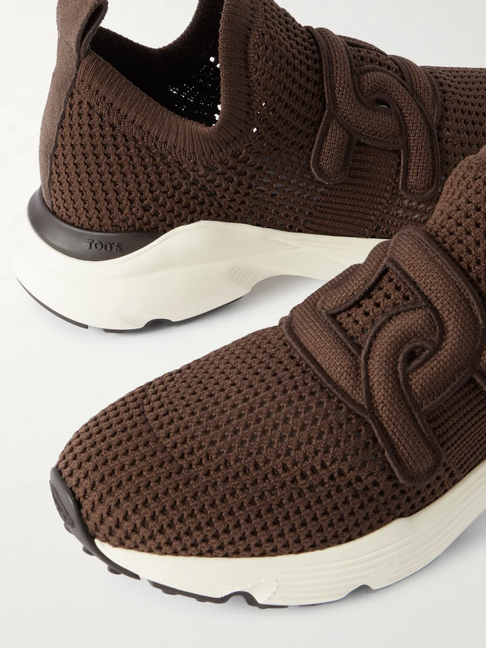 Close-up detail of the Tod's Stretch-knit Slip-on Sneakers