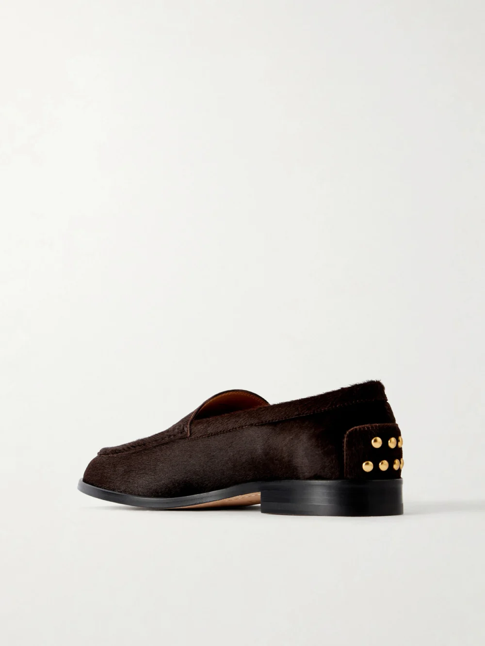 Back view of the Tod's Studded Calf Hair Loafers