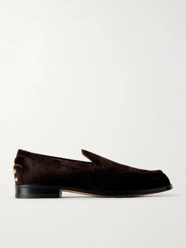 Tod's Studded Calf Hair Loafers