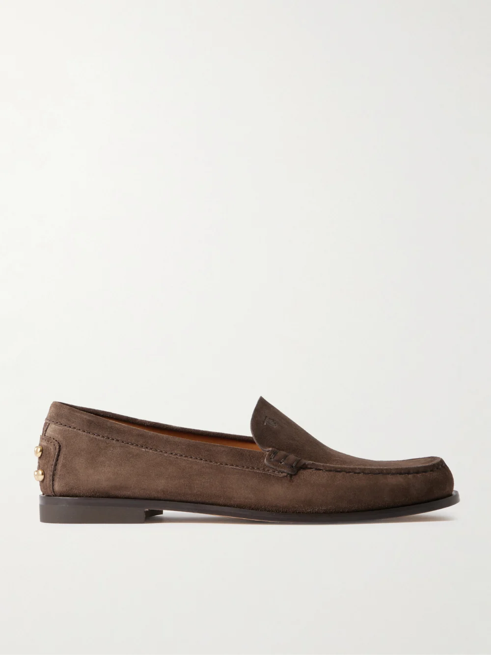 Tod's Studded Suede Loafers in dark brown