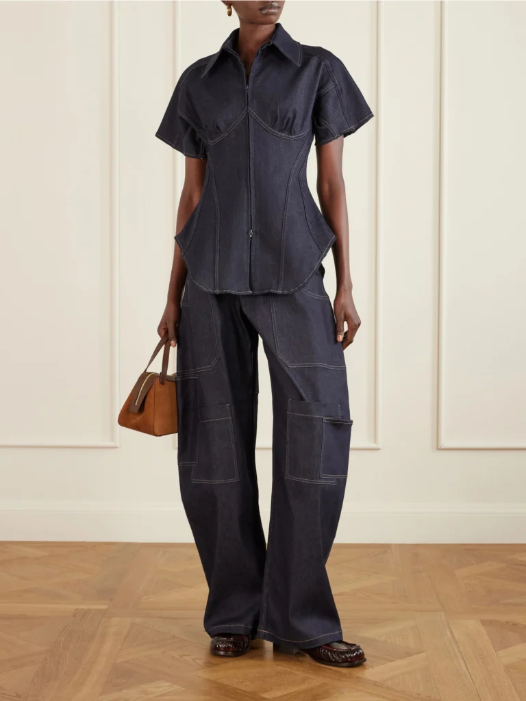 Tolu Coker Banana Cutout High-rise Barrel-leg Jeans