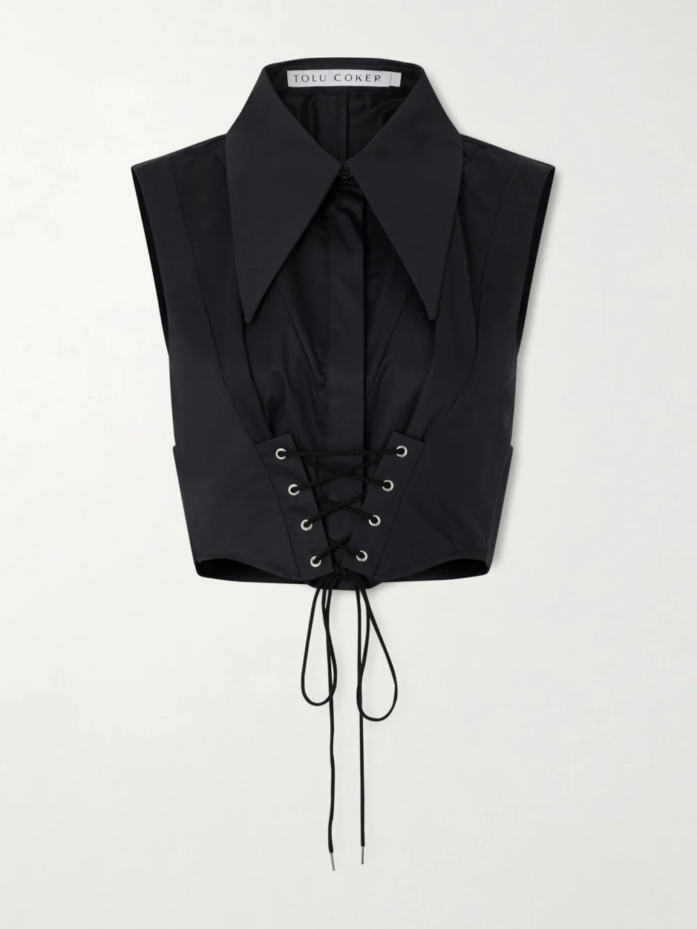 Tolu Coker Cotton-sateen Corset Top in black