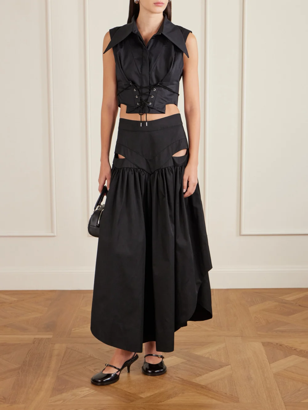 Tolu Coker Cotton-sateen Corset Top, worn by a model