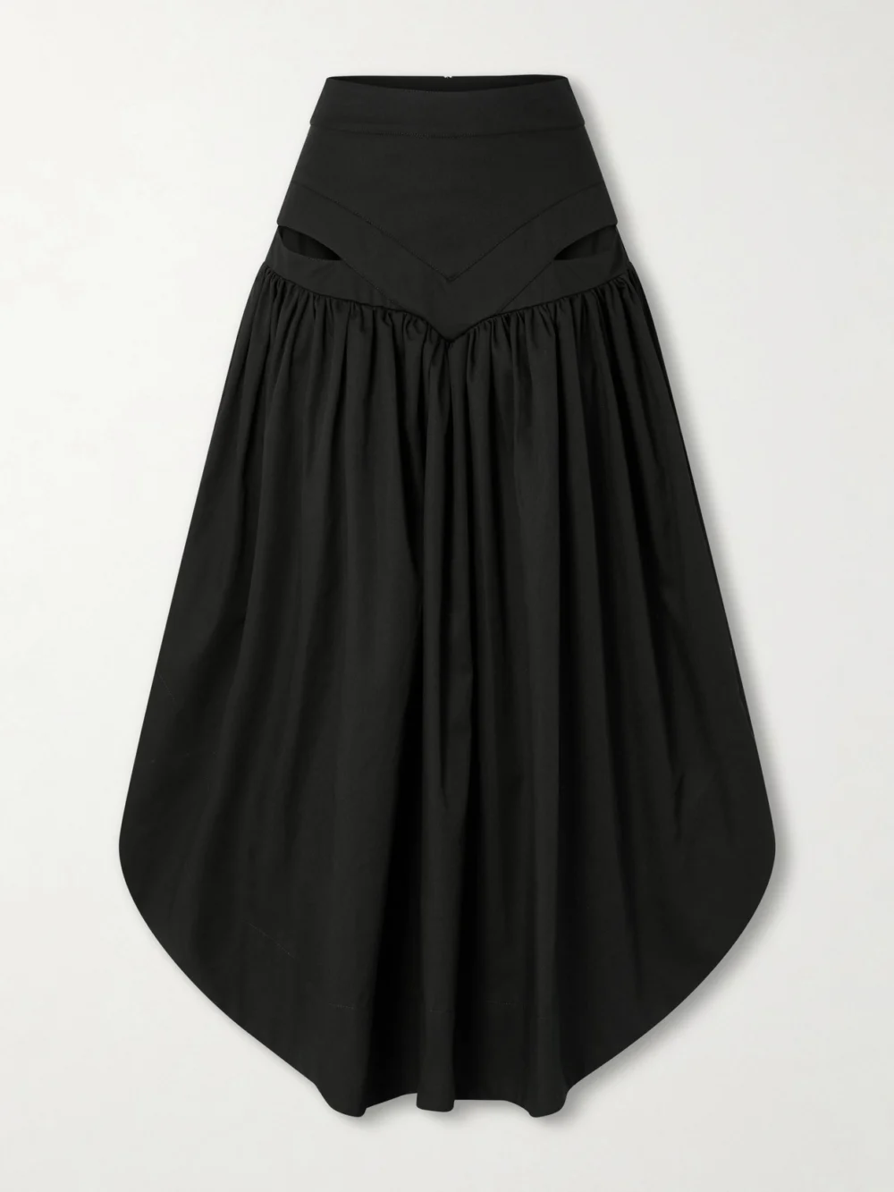 Tolu Coker Iyawo Cutout Twill Maxi Skirt in black