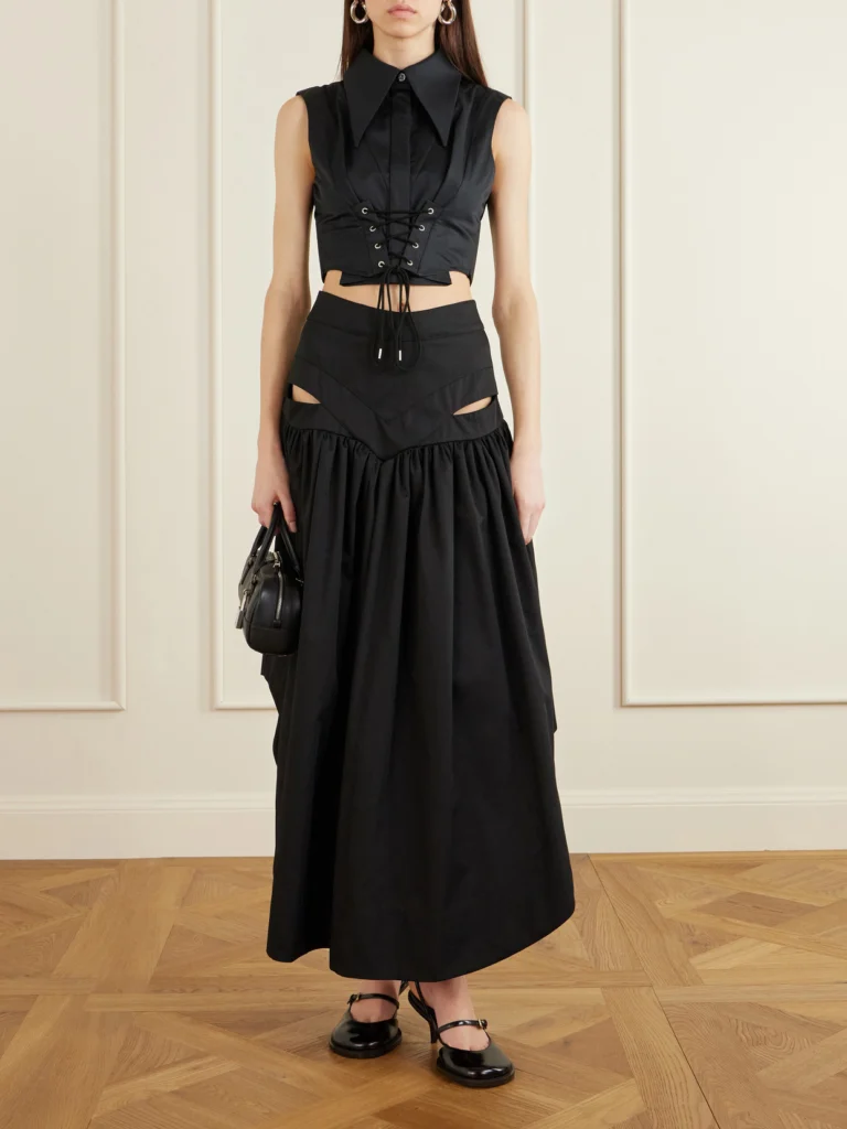 Tolu Coker Iyawo Cutout Twill Maxi Skirt