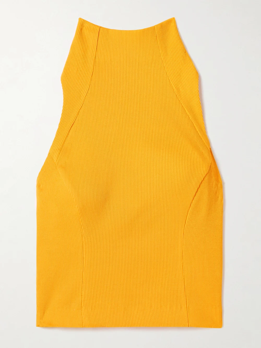 Tolu Coker Open-back Cropped Ribbed Cotton-blend Tank in marigold