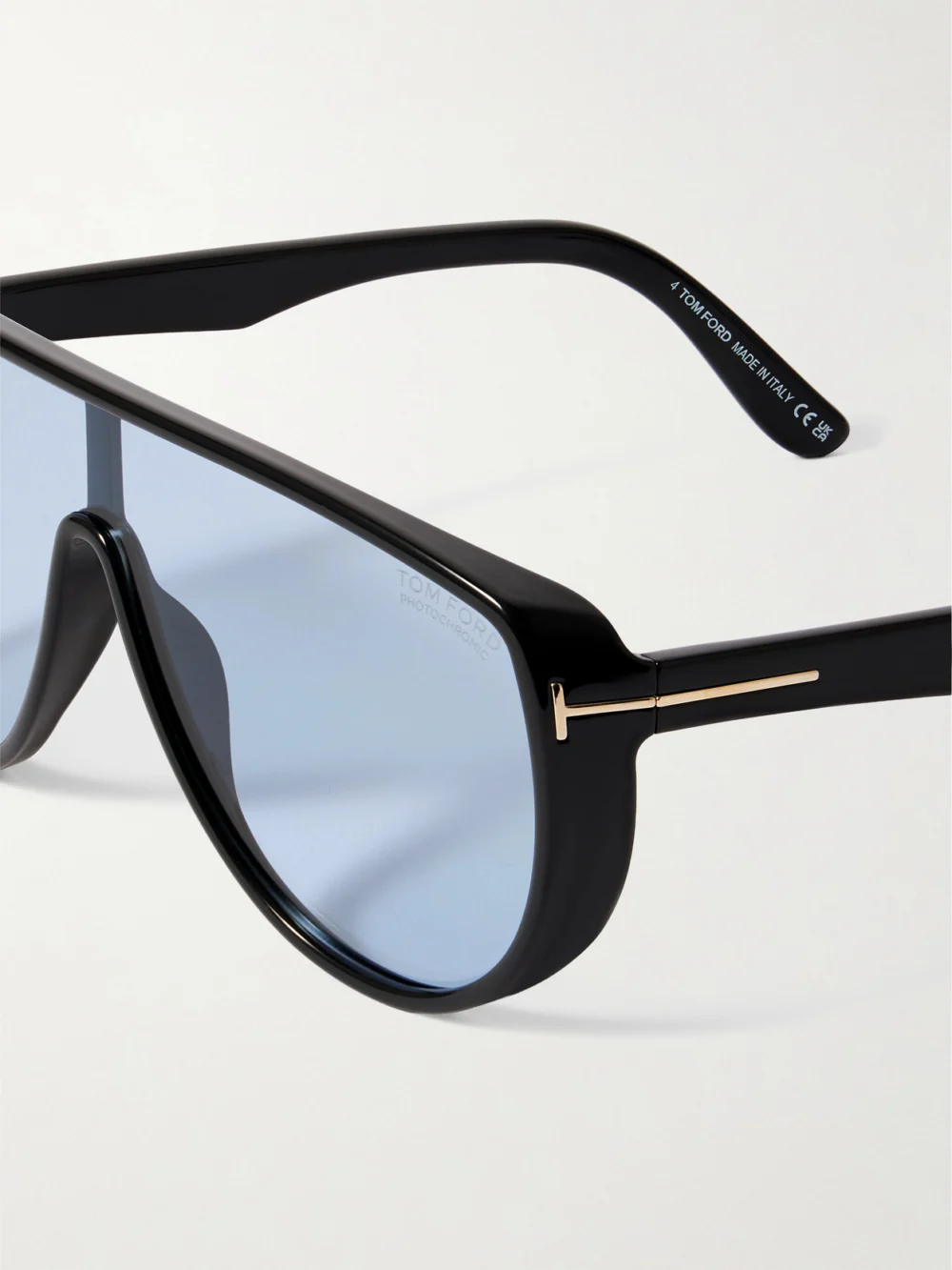 Close-up detail of the Tom Ford Achilles Aviator-style Acetate Sunglasses