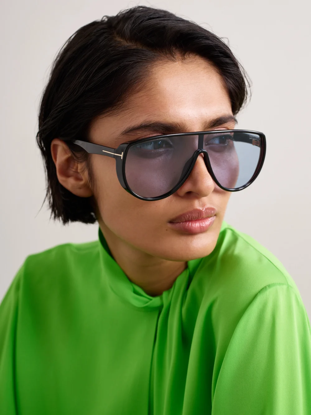 Tom Ford Achilles Aviator-style Acetate Sunglasses, styled view