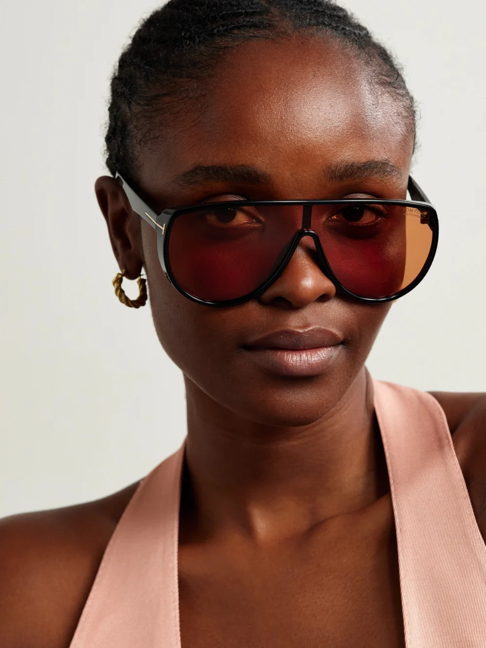Tom Ford Achilles Oversized Aviator-style Acetate and Gold-tone Sunglasses, styled view