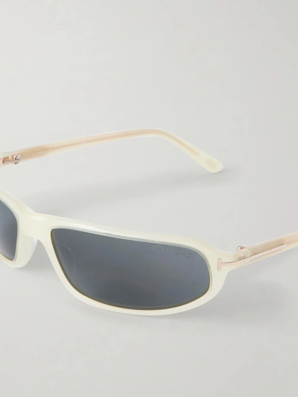 Close-up detail of the Tom Ford Addison-02 Rectangular-frame Acetate Sunglasses