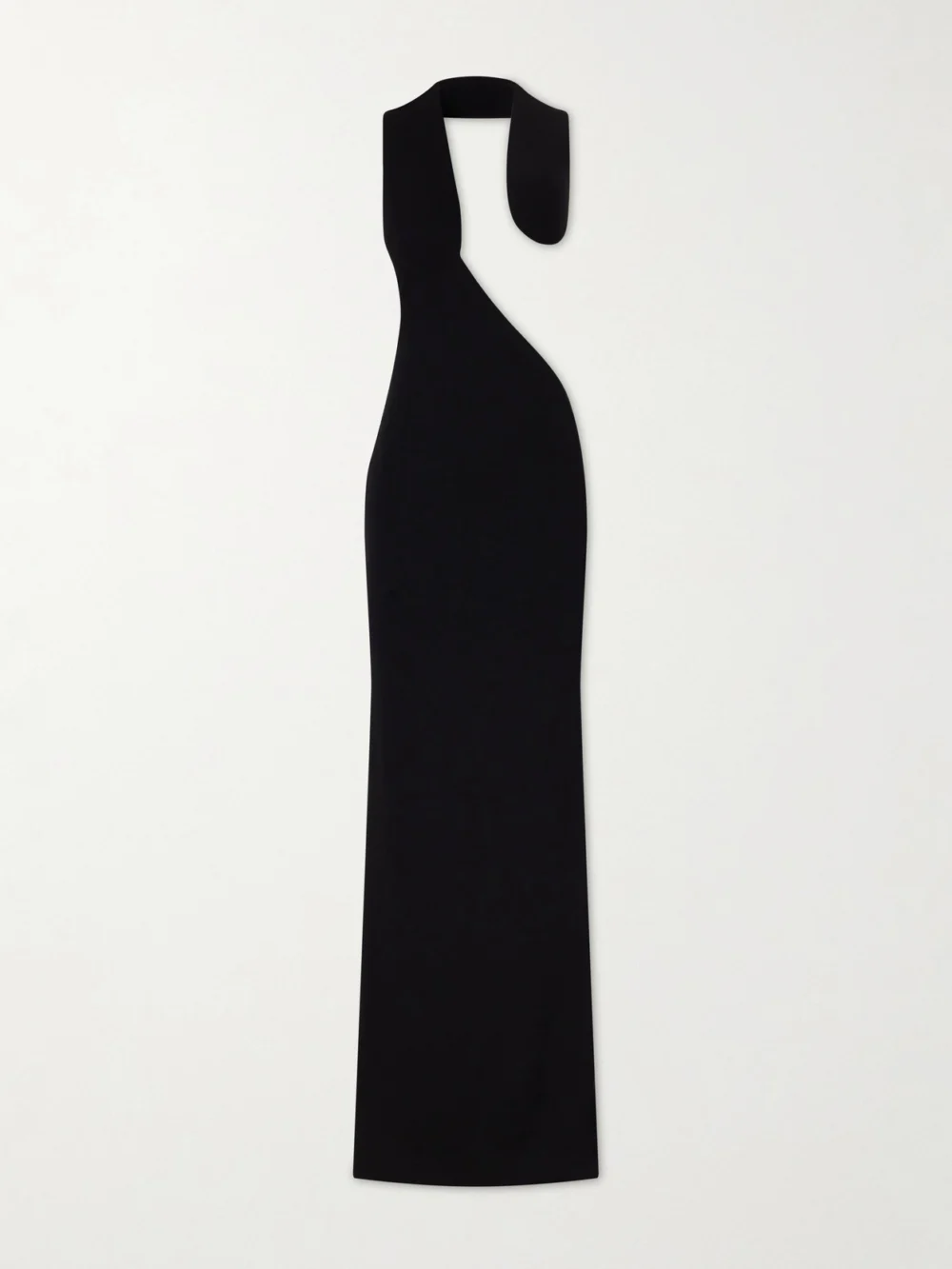 Tom Ford Asymmetric Open-back Jersey Gown in black