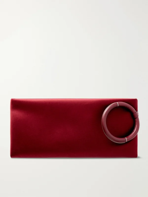 Tom Ford Aura Leather-trimmed Satin Clutch
