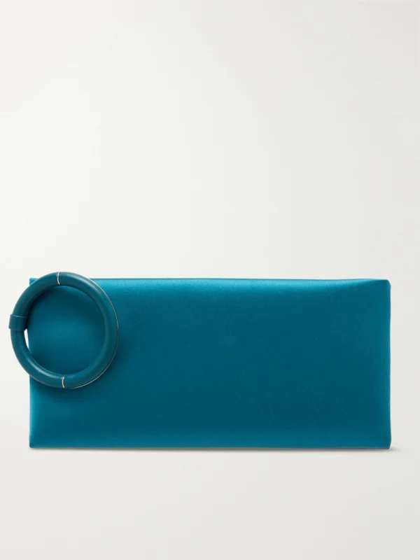 Tom Ford Aura Leather-trimmed Satin Clutch