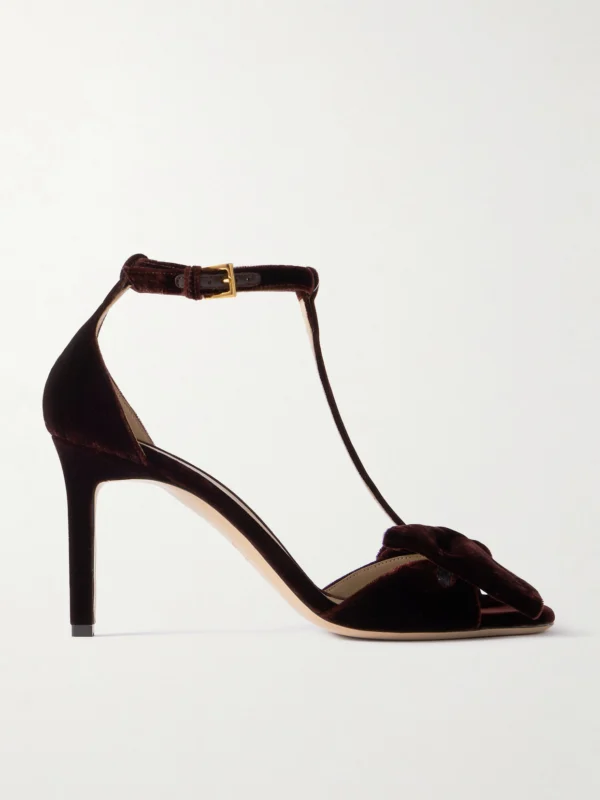 Tom Ford Brigitte Bow-embellished Velvet Sandals