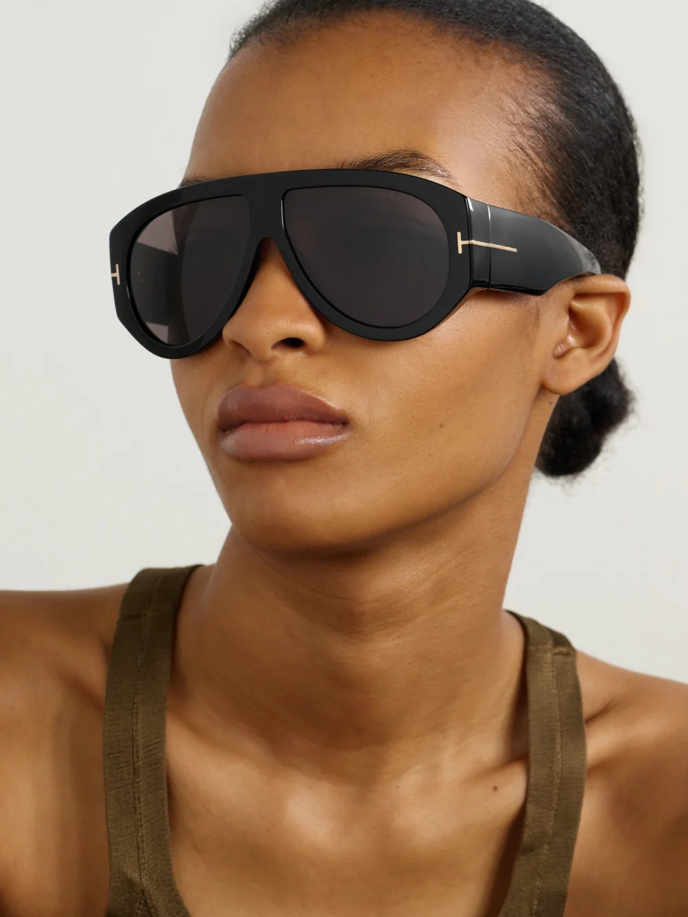 Tom Ford Bronson Aviator-style Acetate Sunglasses, styled view