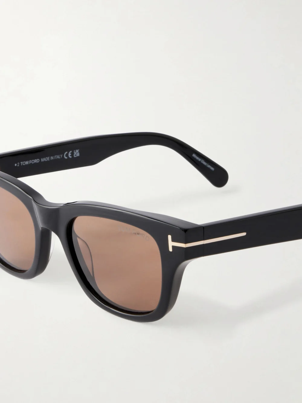 Close-up detail of the Tom Ford Caleb-02 Square-frame Acetate Sunglasses