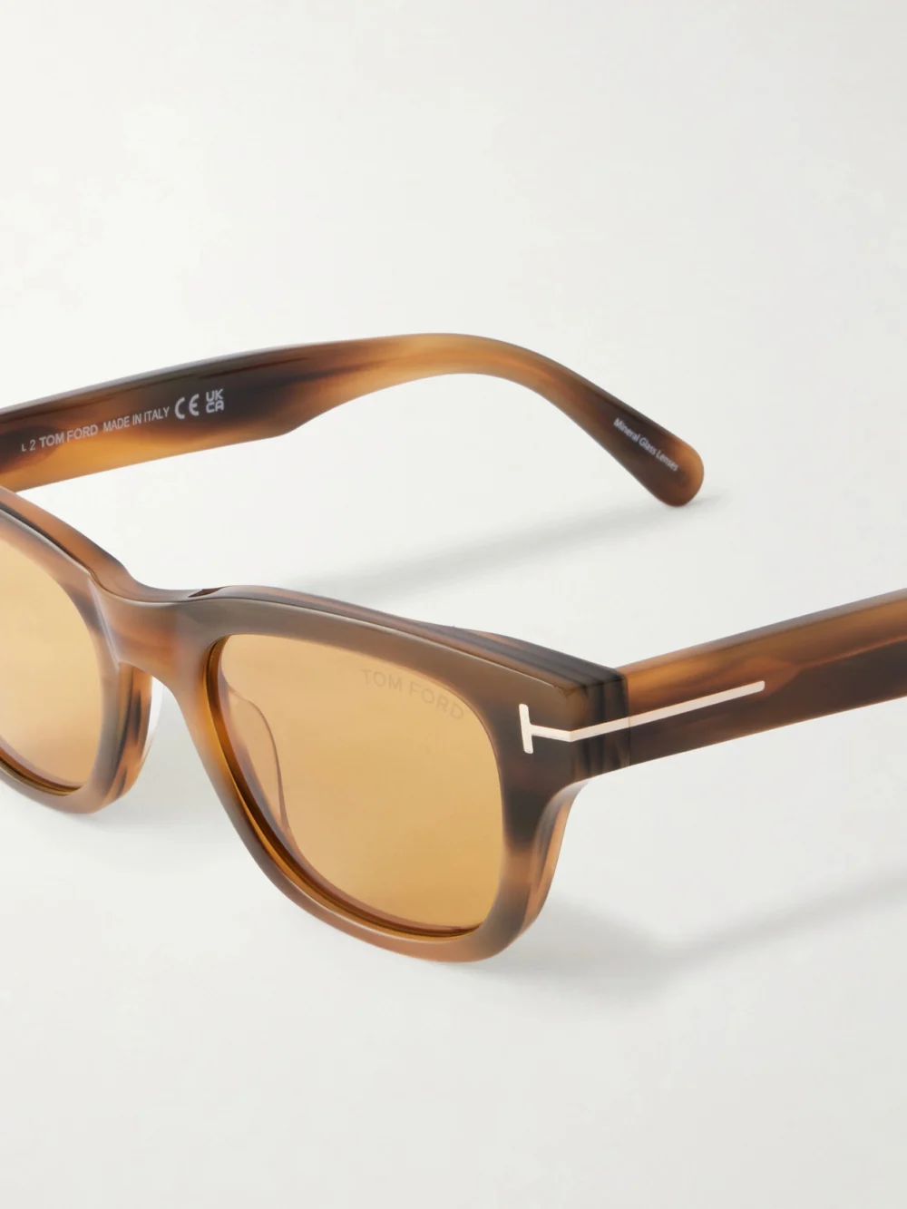 Close-up detail of the Tom Ford Caleb-02 Square-frame Acetate Sunglasses