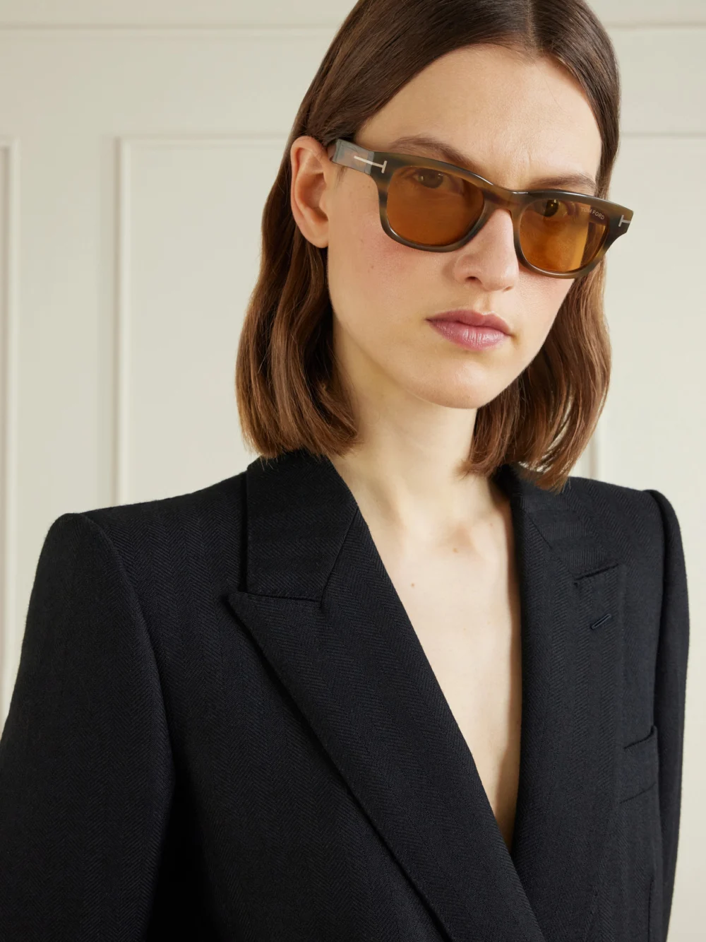 Tom Ford Caleb-02 Square-frame Acetate Sunglasses, styled view