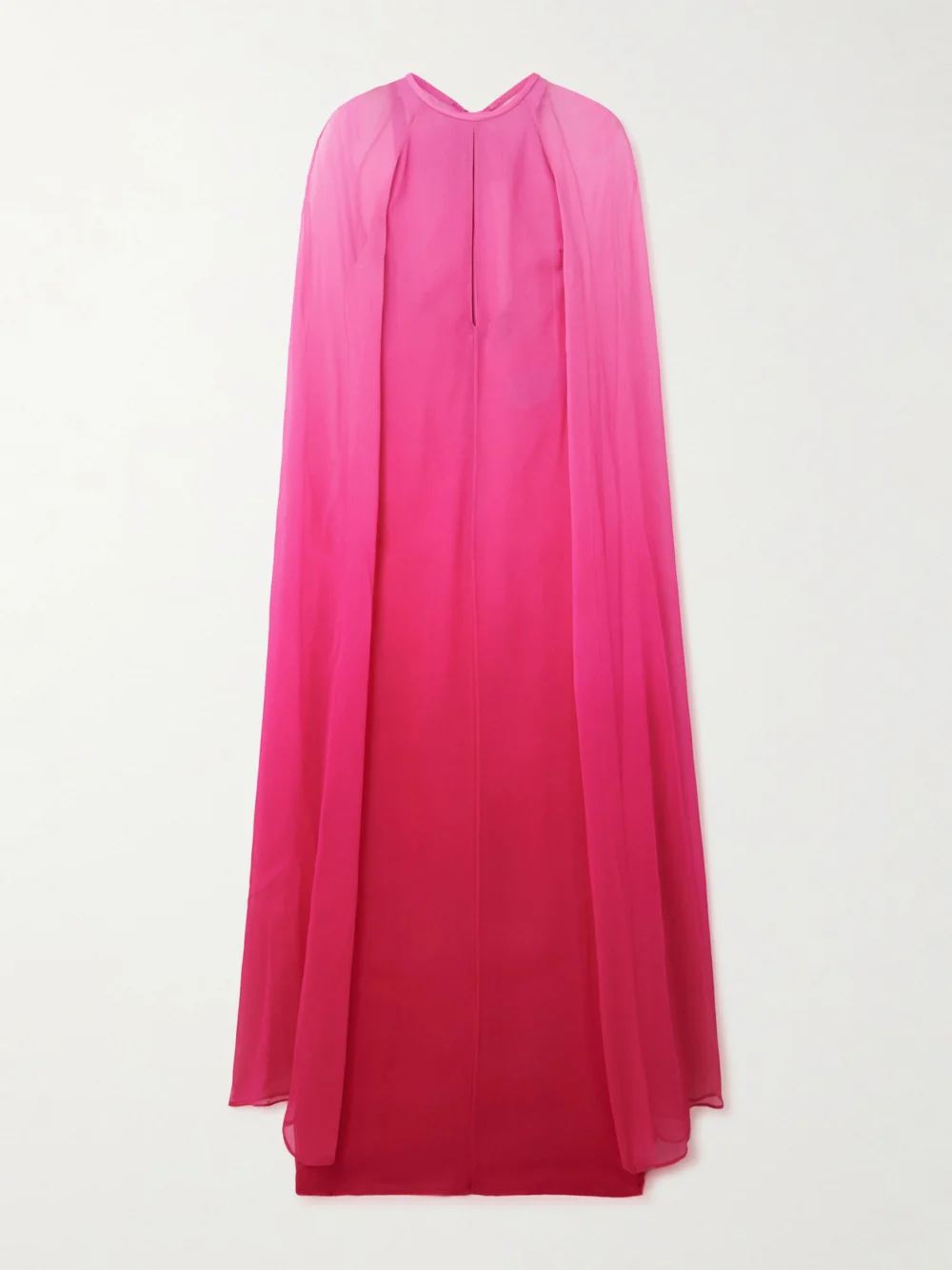 Tom Ford Cape-effect Dégradé Silk-crepon Gown in pink