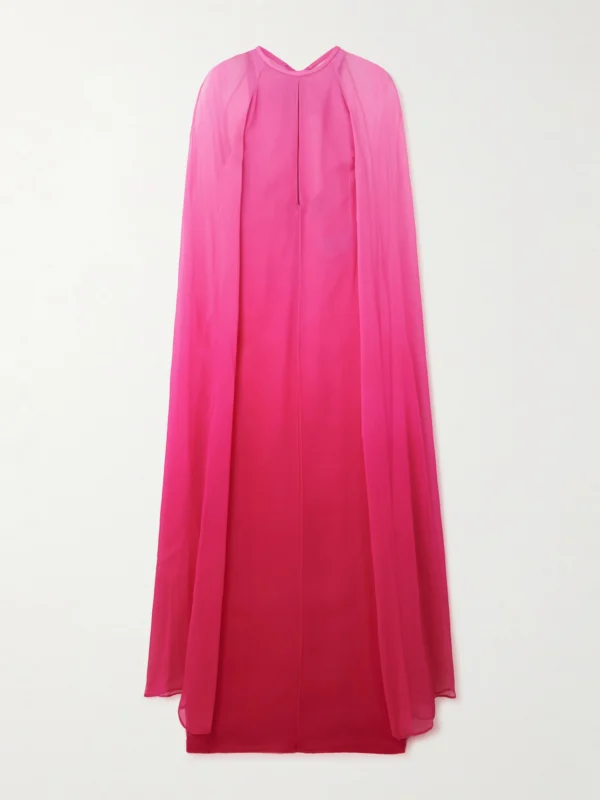 Tom Ford Cape-effect Dégradé Silk-crepon Gown