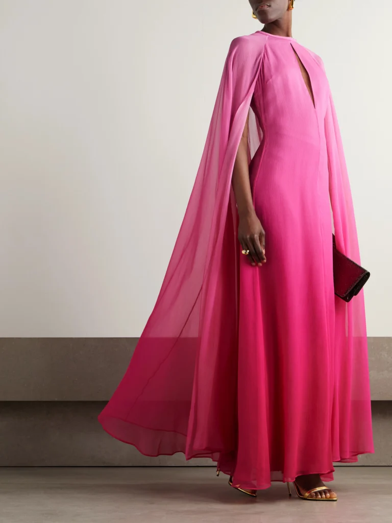 Tom Ford Cape-effect Dégradé Silk-crepon Gown