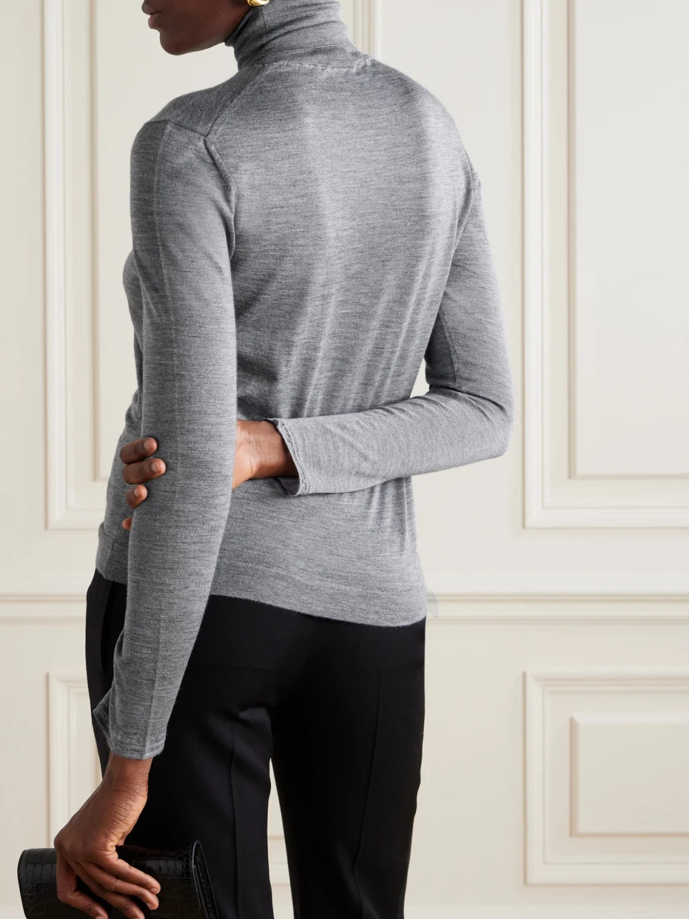 Back view of the Tom Ford Cashmere and Silk-blend Turtleneck Sweater