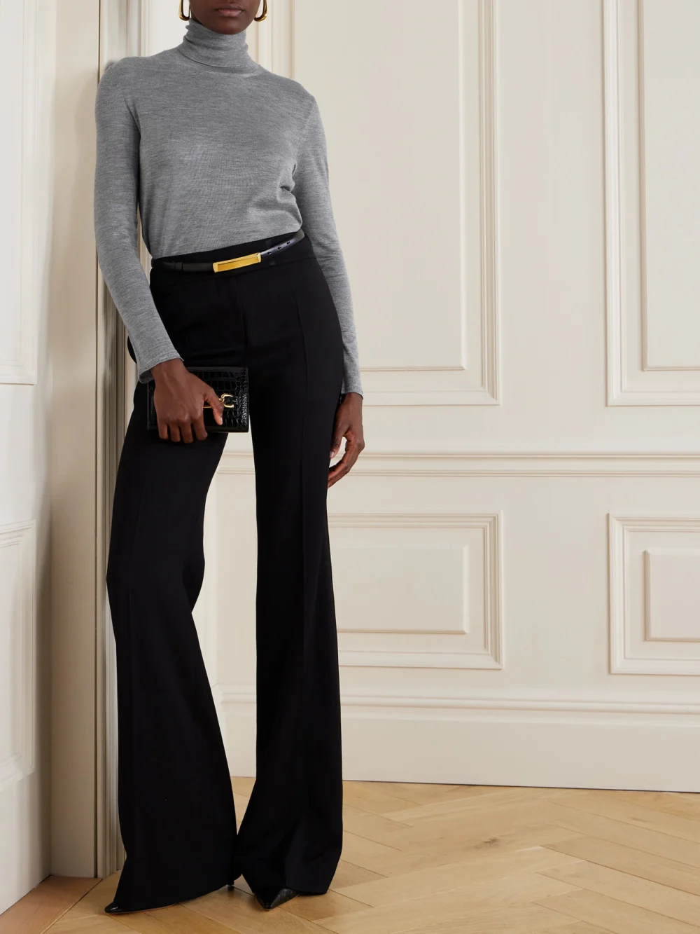 Tom Ford Cashmere and Silk-blend Turtleneck Sweater, worn by a model