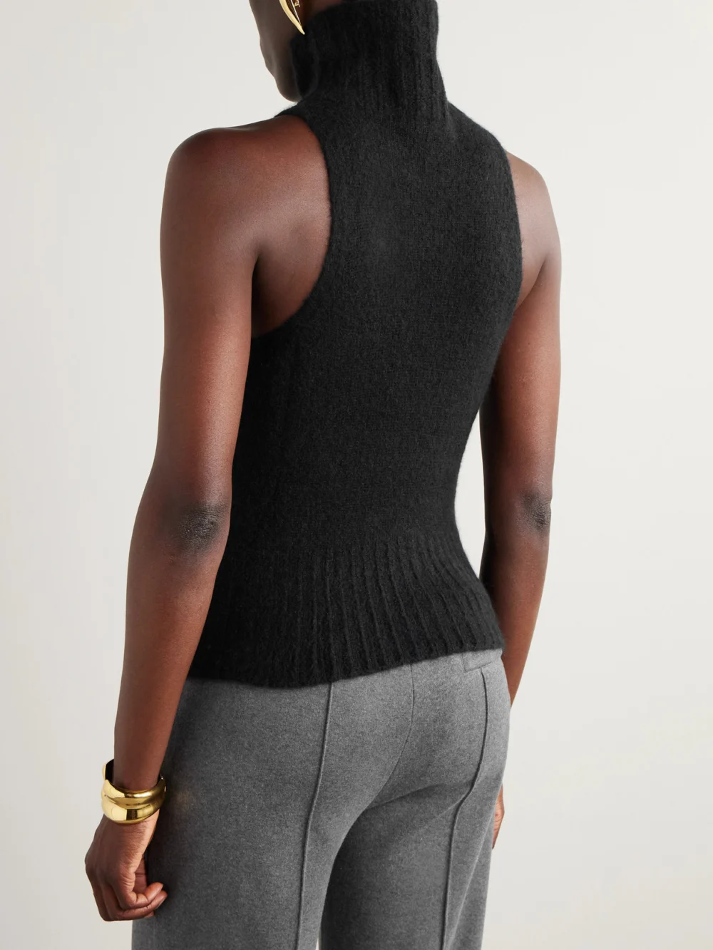 Back view of the Tom Ford Cashmere and Silk-blend Turtleneck Top
