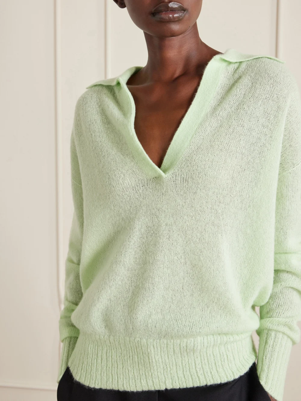 Close-up detail of the Tom Ford Cashmere-blend Polo Sweater