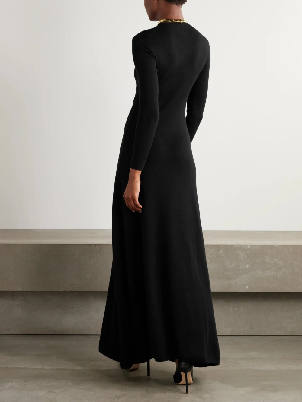 Back view of the Tom Ford Cashmere-blend Turtleneck Maxi Dress