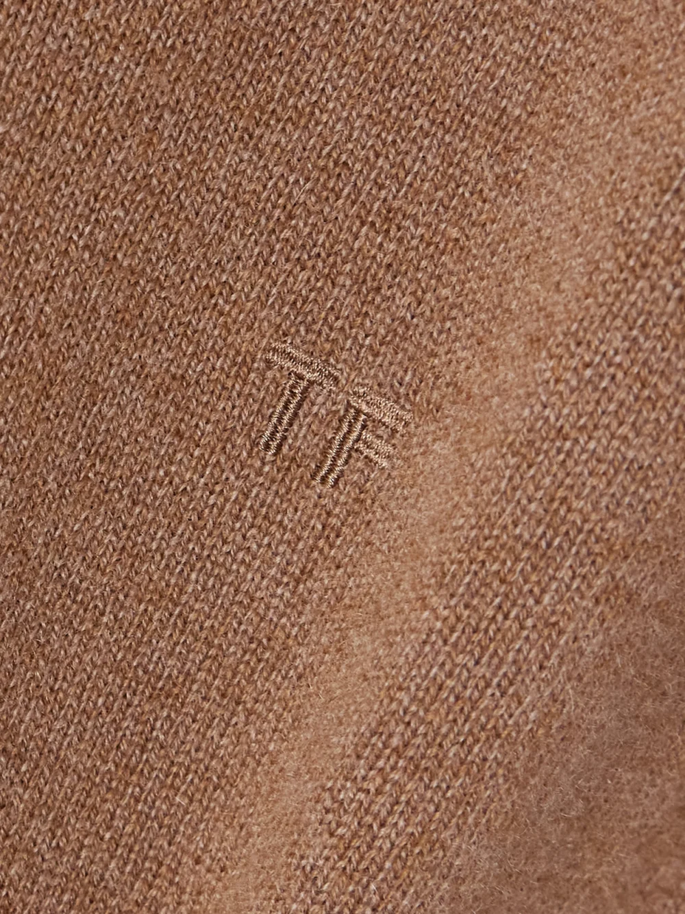 Close-up detail of the Tom Ford Cashmere Polo Sweater