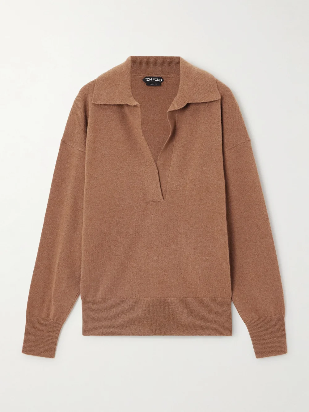 Tom Ford Cashmere Polo Sweater in tan