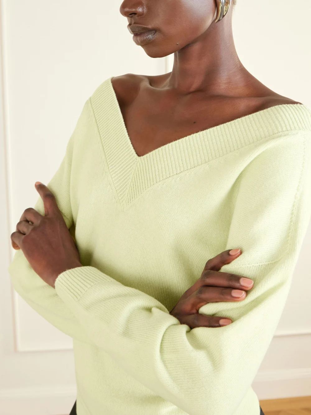 Close-up detail of the Tom Ford Cashmere Sweater