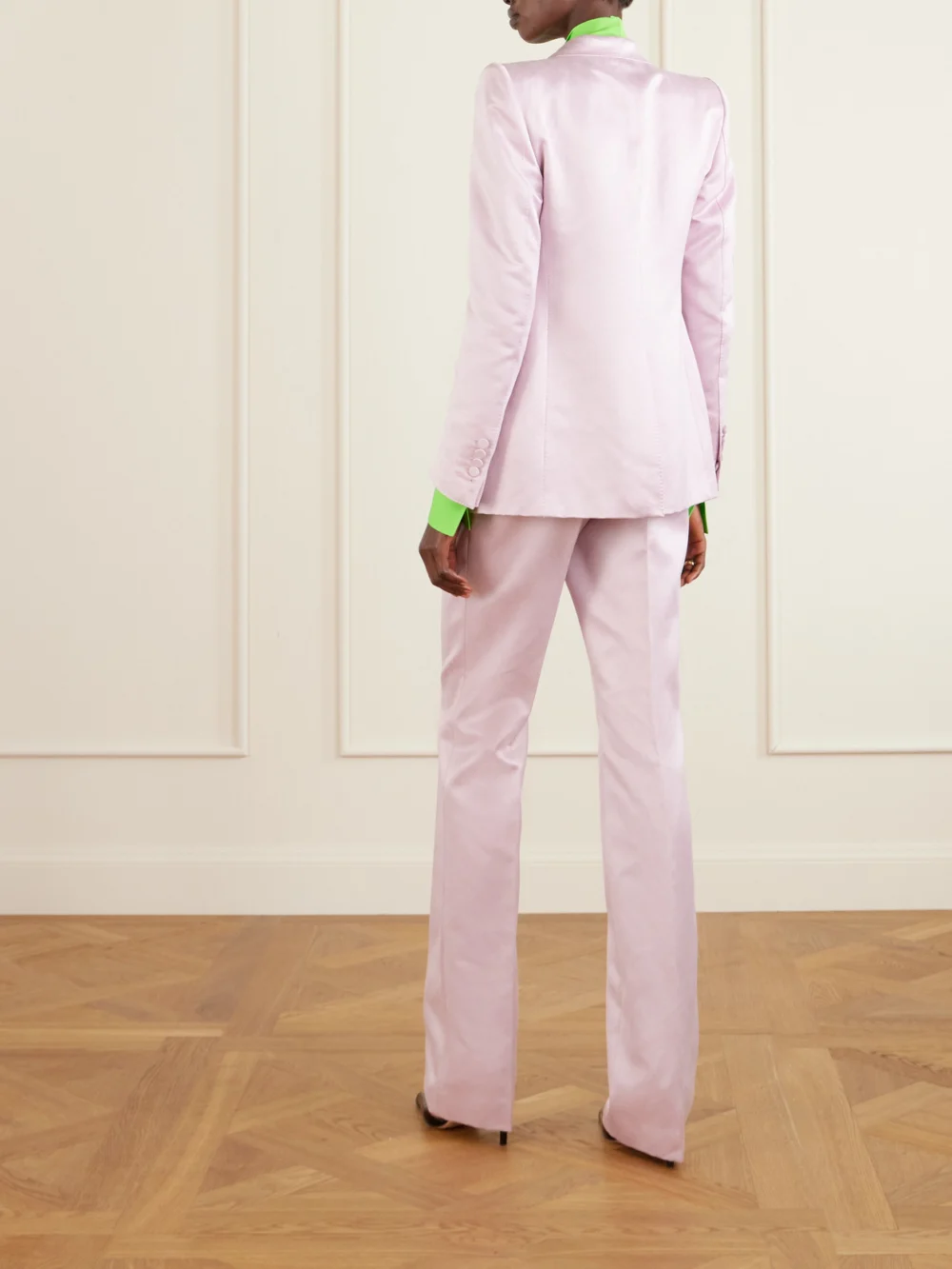 Back view of the Tom Ford Cotton and Silk-blend Duchesse-satin Blazer