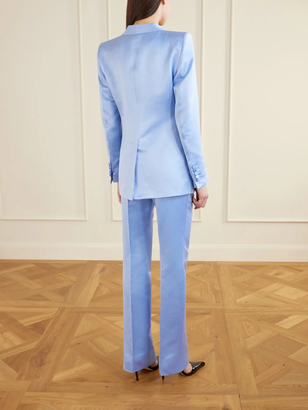 Back view of the Tom Ford Cotton and Silk-blend Duchesse-satin Blazer