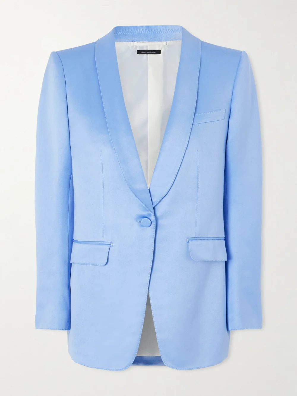 Tom Ford Cotton and Silk-blend Duchesse-satin Blazer in light blue