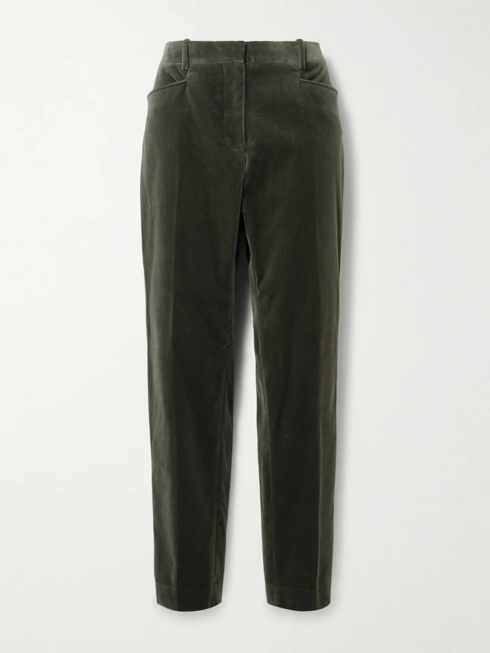 Tom Ford Cotton-blend Velvet Straight-leg Pants in gray